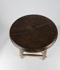 Rare Primitive Us Army Military Mess Hall Oak Wood Stool  W  Hat Rack Militaria