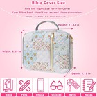 Bible Cover For Women  Large Quilted Case With Handle  Durable Bag And Carryi   