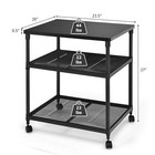 Costway 3-tier Printer Stand Rolling Fax Utility Cart W  Adjustable Shelf Black