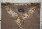 Viking Saxon Tunic Shirt Brown   Gold Trim 100  Cotton Historically Accurate