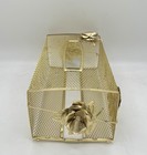 Vintage Gold Tone Metal Rose Tissue Box Cover Hollywood Regency Mesh Vanity Mcm
