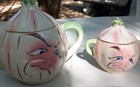 Holt Howard Angry Garlic Onion Teapot   Sugar Jar Anthropomorphic Japan Vintage