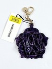 Brahmin Magnolia Ultraviolet Ombre Purple Flower Tassel 3d Leather Key Fob Charm