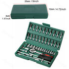 46pcs Socket Spanner Tool Set Kit Ratchet Wrench Combination Autocar Repair Tool