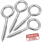 Heavy Duty Stainless Steel Screw In Eye Hooks 20mm - 150mm Marine Boat Rust Free