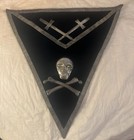 Antique Masonic Knight Templar Sword Skull Apron Memento 19   x16    80  Silver