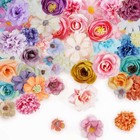 20 30 60pc Artificial Fake Silk Flower Plant Head Band Wedding Garden Cake Decor