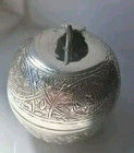 Vintage Egyptian Hallmarked 900 Silver Box In The Form Of An Apple