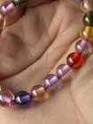Naga Eye Crystal Gem Color Bracelet Jewelry Thai Buddha Amulet Bead 8 Mm 16 Cm