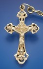 Vintage Catholic Red Glass Small Rosary  Silver Tone Crucifix  France