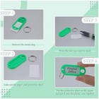 50 Pcs Plastic Key Tags With Label Window Key Ring Tags Key Labels Tags Green