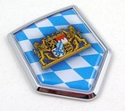 Bavaria Flag Car Chrome Emblem Shield Sticker - Land Of Bavaria