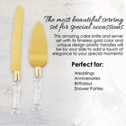 Wedding Cake Knife And Server Set Gold Cake Cutter And Pie Spatula Cake Ser