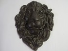Decorative 10  Wall Mount Sculpture Cast Iron Lion Head Face Free Shipping