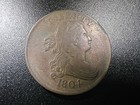 1804 Draped Bust Half Cent Vf Coin Crosslet 4 Stems To Wreath