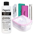 Gel Nail Polish Remover Kit - 8 Oz Pure Acetone  Nail File  Soak Off Bowl  Manic