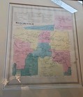 Framed Antique Manchester  Ct Business District Map 20  X 22 5   Hartford    5 