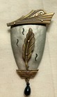 Phillip Valdez 90 s Artist Pin Brooch Modernist Abstract Metal Signed 1ofakind