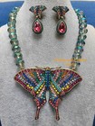 Nwot Heidi Daus Necklace   Earrings Set    modern Monarch    Sparkling Butterfly