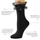 Women Lace Socks Ruffle Frilly Socks - Comfortable Cotton 5-8 White - 1 Pairs