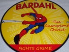 Vintage Spiderman Tv Show   Bardahl Gasoline Movie 12  Porcelain Metal Oil Sign 