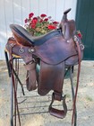 16  Wide Crest Ridge Sentry Western Trail Saddle - Show Brown Leather