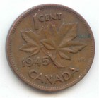 Canada 1945 Canadian Penny One Cent King George Vi 1c Exact Coin