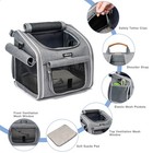 Dog Bike Basket  Expandable Soft-sided Pet Carrier Backpack With 4 Open Doors   