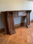   Antique Carved 1 4 Sawn Oak Fireplace Mantel   89 X 51 42  Opening   Salvage