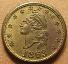 1863 Patriotic Civil War Token Fuld 1 229b R-6 Nice Unc - Liberty   Our Country