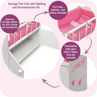 Wooden Baby Doll Crib With Bedding And Storage - Wooden Bed