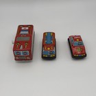 Vintage Japanese Tin Litho Kanto Wind Up Fire Engine   2 Friction Fire Toys