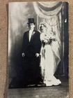 Antique Formal Wedding Couple Photograph Postcard Ephemera  