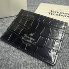 Vivienne Westwood Croc Embossed Leather Black Card Holder Wallet