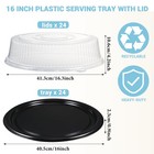 Romooa 24 Pack Round Serving Trays Lid 16 Inch Trays For Serving Foodlarge