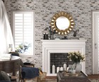 Peonyqueen Brick Peel And Stick Wallpaper 17 3  X 78 8   Grey White