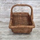 Vintage Wicker Gathering Basket With Handle Small 13  L X 7  W X 8 5  H