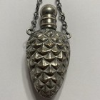 C 1900 Victorian Silverplated Perfume Scent Bottle Pinecone Figural Sterling Bar
