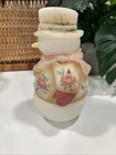 Fenton Vtg Burmese Fairy Light Uranium Glass Roses Snowman