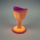 Vintage Uv Reactive Slag Glass Orange Swirl Ribbed Design Eye Wash Cup By Rosso