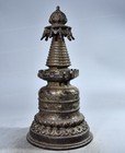 Antique Tibetan Kadam Stupa - Heavy Bronze Casting  12 6  