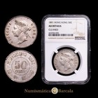 Victoria 50 Centavos 1891 Hong Kong N  15286 Encapsulada Por Ngc Como Au Detail
