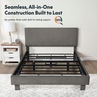 Queen Adjustable Velvet Bed Fluted Headboard Head Foot Lift Dark Grey
