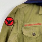Vintage Boy Scouts Of America Official Shirt Sanforized Green Patches Scarf 13 5