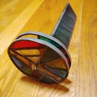 Kaleidoscope Handmade Stained Glass Leaded Triangle Body 2 Wheel