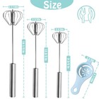 Semi-automatic Whisk  Stainless Steel Egg Beater  Hand 10 12 14inch  Silver