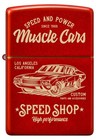 Zippo Muscle Car Design Metallic Red Windproof Pocket Lighter  48523