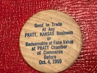 Vintage Wooden Nickel 1884 1959 Blue Version Diamond Jubilee Pratt Kansas-nov572