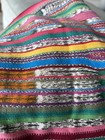 Vintage Hand Loomed Guatemalan Textile Tablecloth 33x61 Soft And Colorful