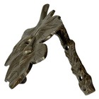 Zeckos Bronze Finish Cast Iron Leaf Face Door Knocker - Artistic Entry Decor